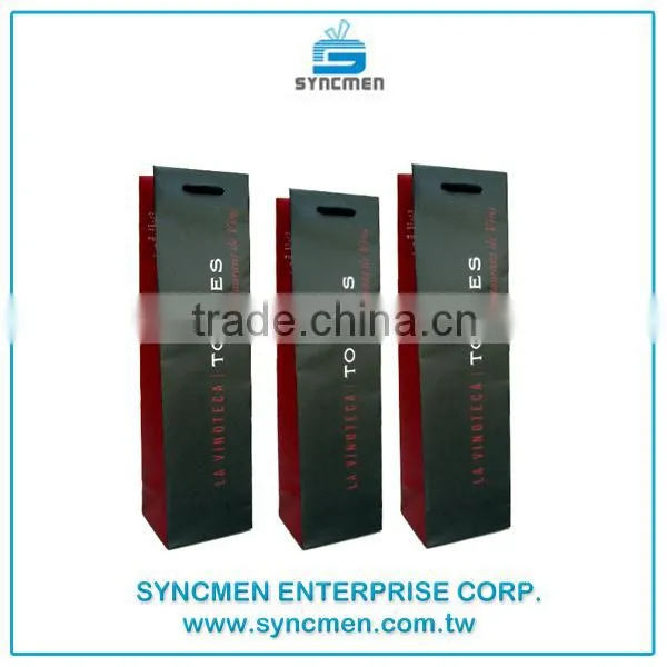 Customized Popular Wholesale Paper Carrying Gift Make Wine Bottle Bags photo-4