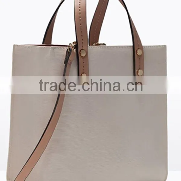 New Custom High Quality Fashionable Mini PU Tote and Shoulder Handbag Shopping Bag for Women photo-3