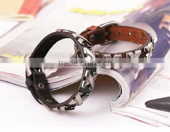 Simple Design Fashion Beauty Leather Bracelet Unisex Ancient Bracelet photo-2