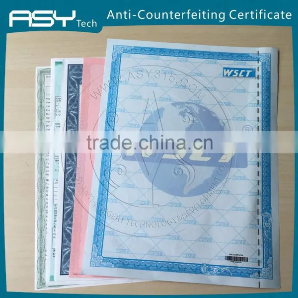 Water Mark Paper Anti-counterfeiting Printing Certificate
