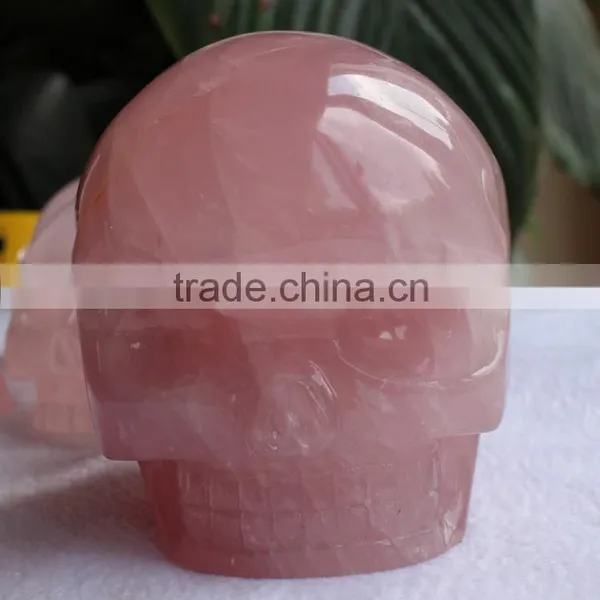 Natural Rose Quartz Crystal Baby Forehead Skull Carving photo-2