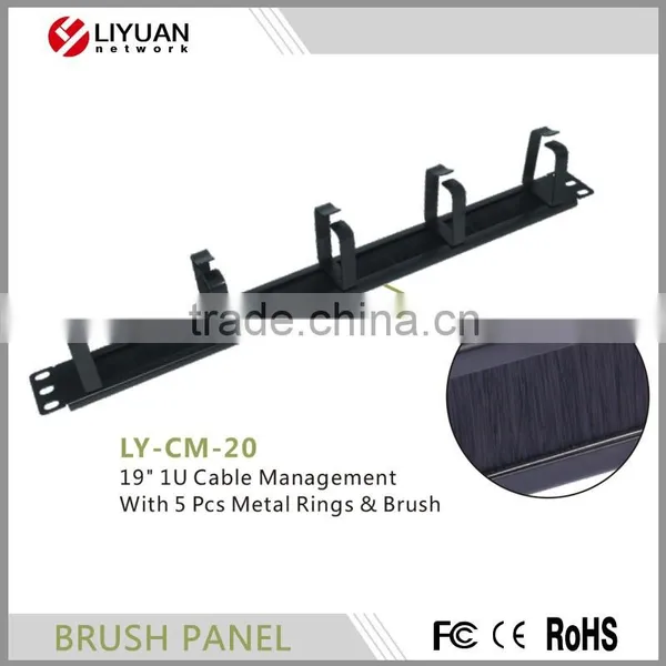 19" Front Strip Panel Cable Entry Brush Cable Management