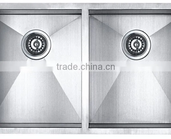 Two Bowls Stainless Steel Commerical Hand Made Kitchen Sink GR-3320 photo-5