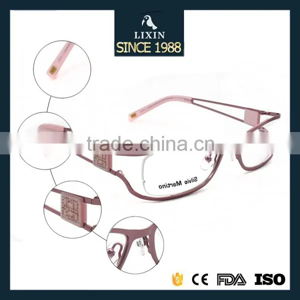 Graceful Lady Metal Eyeglasses Prescription Eyewear Bling Rhinestones Optical Frames Eyewear SM4028 photo-4