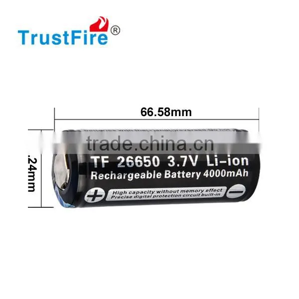 TrustFire Rechargeable Lithium Battery 26650 Li-ion Battery 4000mAh ICR 3.7v Rechargeable Battery photo-2