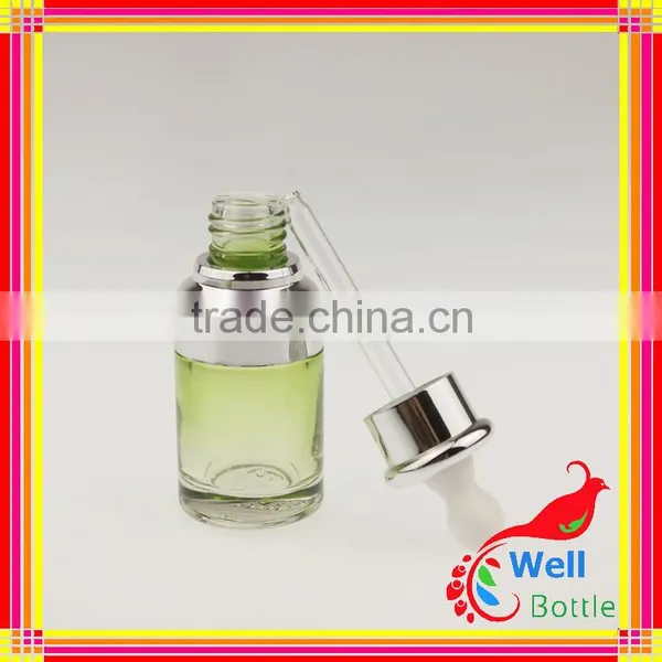 Shoulder Glass Dropper Anointing Oil Bottles Silver Aluminum Easy Open Lid GSB-0013R