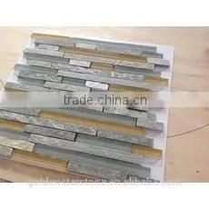 Golden Honey Slate Mosaic and Glass Mosaic photo-2