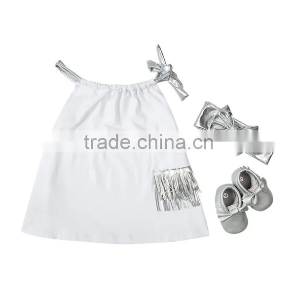 Pillowcase Dress Set.Including Top , Headband And Shoes.Tassel Element photo-3
