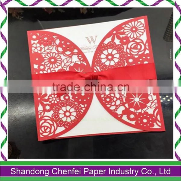 New Design Creative Printable Laser Cut Wedding Invitation Metal Card