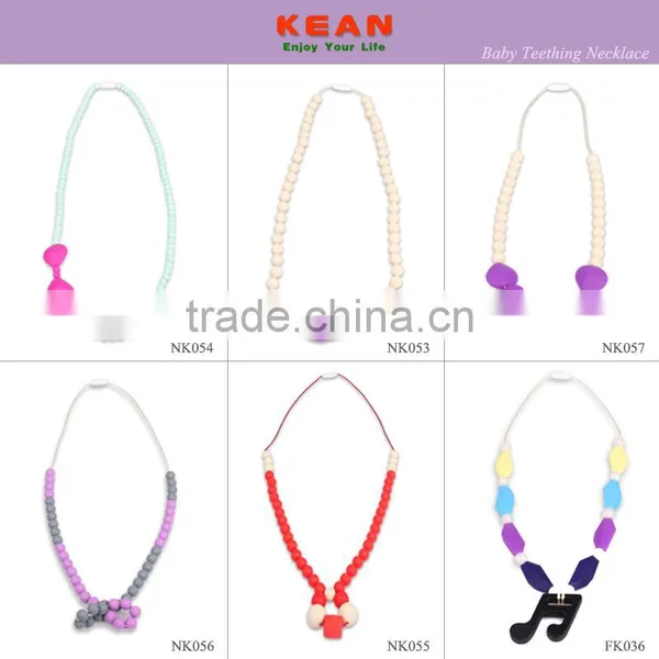 Kean Latest Design Silicone Beaded Teething Necklace for Baby Chewing photo-2