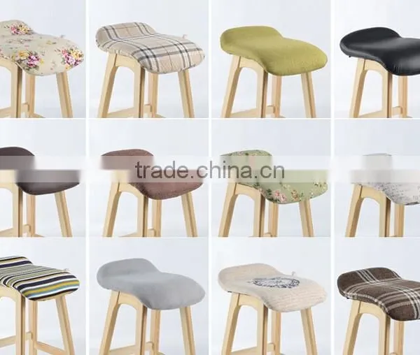 2015 Antique Wood and Fabric High Bar Chair BAR00001 photo-2