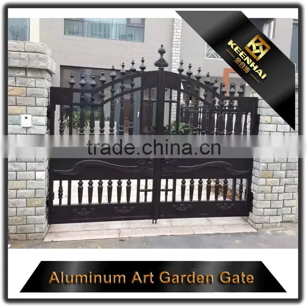 Modern Main Gate Designs Outdoor Powder Coated Cast Aluminum Garden Gate for Villa photo-5