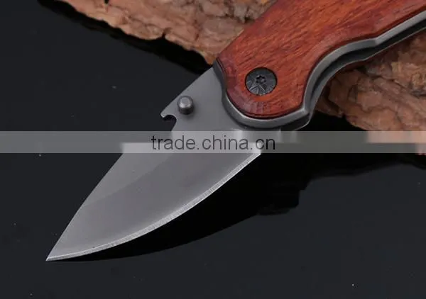 Accept Custom Multifunction Folding Knife With Wood Handle photo-6