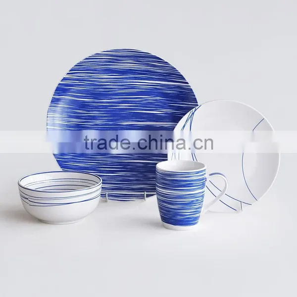 Porcelain Dinner Set With Decal,white Porcelain Dinnerware Set,16pcs Ceramic Dinner Set photo-2