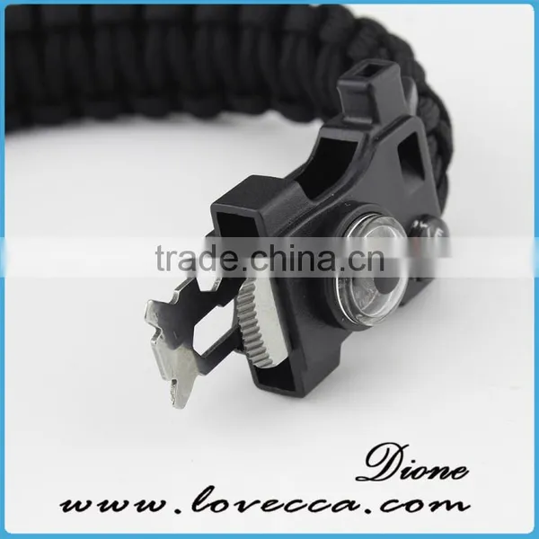 Fashion Survival Kit Paracord Bracelet With Flint Fire Starter Compass photo-3