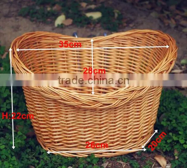 Wholesale Vintage Removable Wicker Bicycle Front Basket photo-5