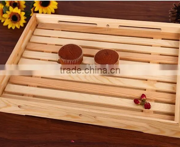 Eco-friendly Unfinished Natural Wooden Bread Serving Tray photo-4