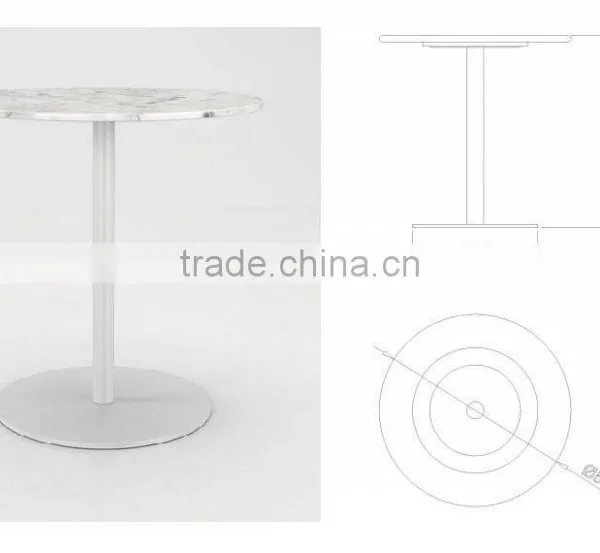 2015 New Design Marble Top Metal Base Round Coffee Table photo-2