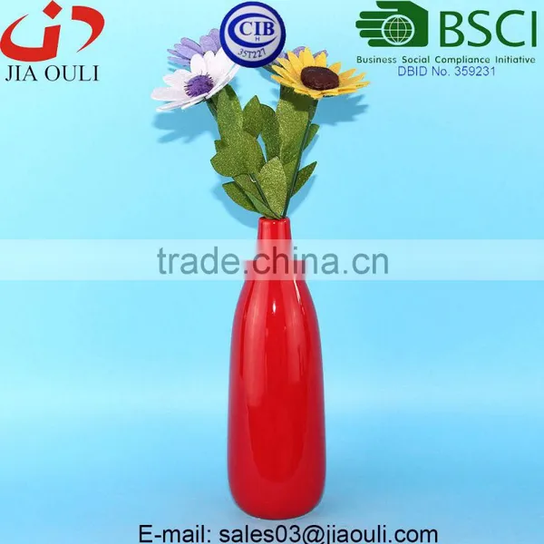 Wedding and Home Decor Modern Ceramic Vase Glazed Red