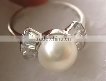 2014 Latest Fashion Round Pearl Tahitian Pearl Ring photo-2
