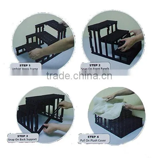 Pet Stairs Cat Small Puppy Dog Steps With Washable Portable Cover 3 Steps photo-6