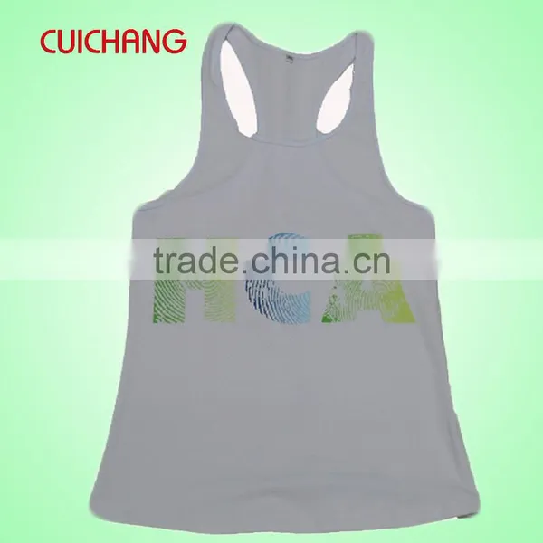 Wholesale Heat Transfer/silk Screen Print Polyester/cotton Custom Design Tank Top Gym Singlets YDBX-070 photo-5