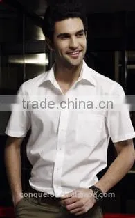 Men's Solid White Cotton Shirt Slim Fit Shirt HOT! MSH20150007 photo-2