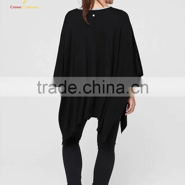 Fashion Knitted Pattern Cashmere Poncho Wraps Sweater Design photo-3