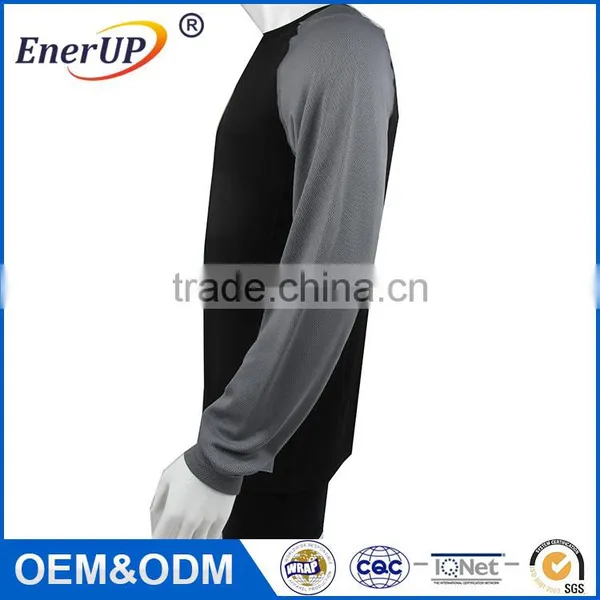 Dri Fit Knit Sports Crew Neck Long Sleeve Moisture Wicking Antibacterial Latest Shirt Designs for Men 2015 photo-6