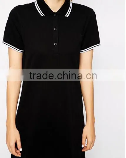 2015 Women Fashion Short Sleeve Polo Shirt Dress photo-3