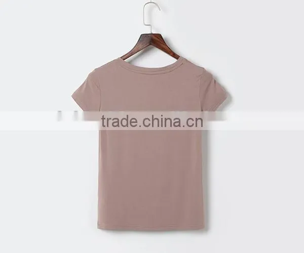 High Quality Promotional Custom Design Short Sleeve Cheap Plain Blank T-shirt Women photo-3