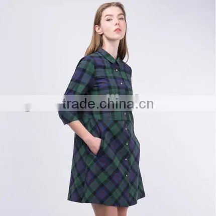 Z&M New Women Latest Fashion Dress Shirt Dress Cotton Dress photo-5