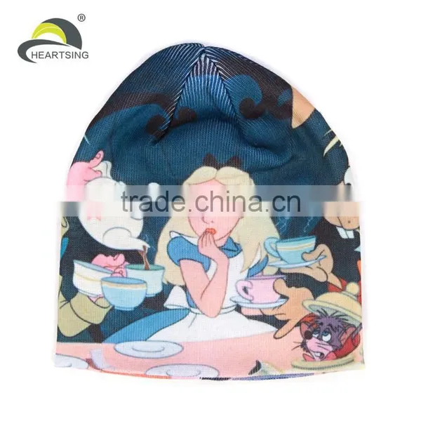 Wholesale Colorful Fancy Heat Sublimation Custom Printed Fabric Knit Beanie photo-3