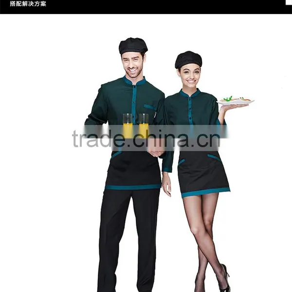 Juqian 2016 Custom Cheap Unisex Hotel and Restaurant Uniform for Waiters and Waitress Uniform photo-4
