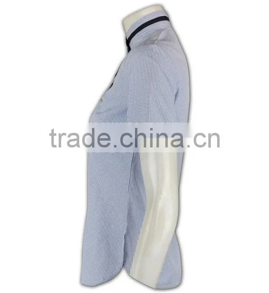 100% Cotton Design China Made Short Sleeve Ladies Formal Checks Shirts Designs photo-2