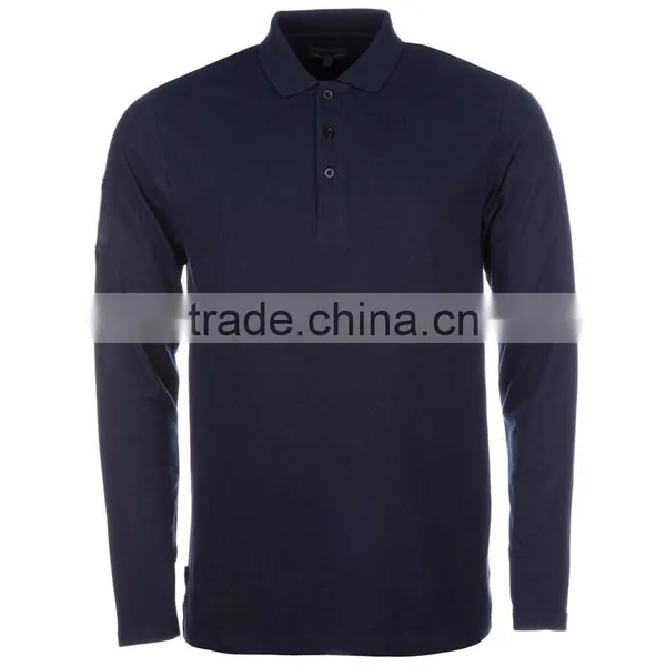 2017Fashion Long Sleeve 100%cotton Mens Polo Shirt,casual Shirts photo-2