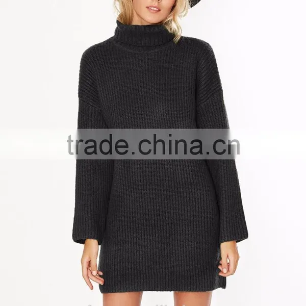 2017 New Design Turtle Neck Girls Sweater Dress photo-3