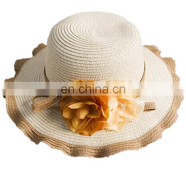 2015 New Fashion Casual Summer Wide Large Brim Cap Sweet Women Beach Straw Hat photo-3