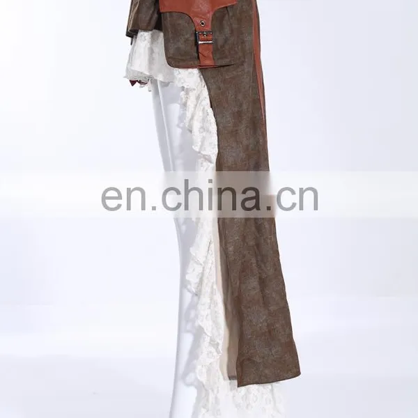 Steampunk Short Front Long Back Skirt With a Pocket photo-3