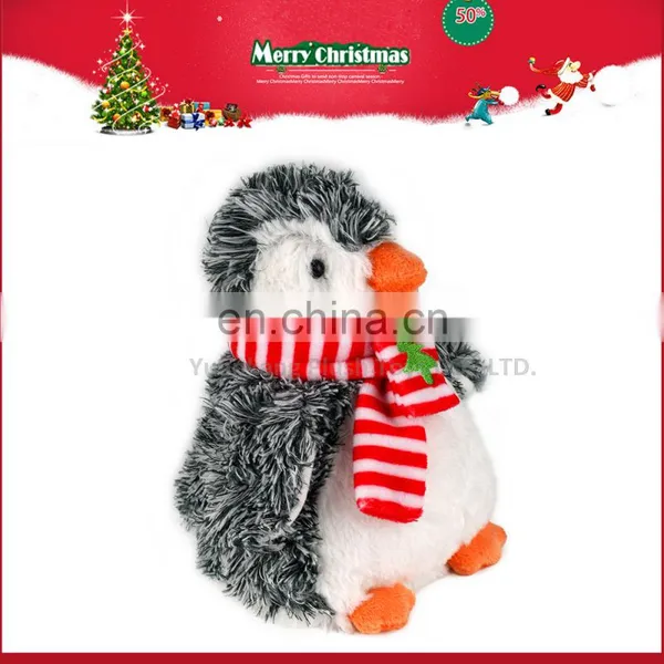 2016 Christmas Promotional 20cm Custom Soft Toy Plush Penguin Toy With Hat and Scarf photo-3