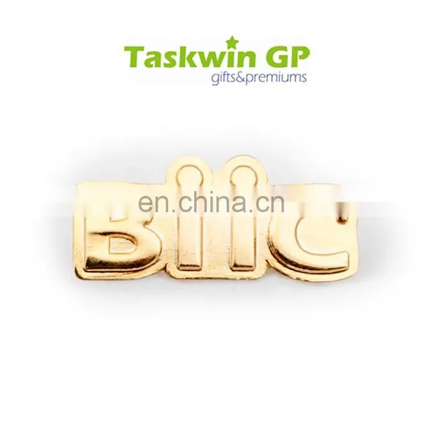 Die Casting Metal Letter Lapel Pin Plating Copper 3D Name Badge photo-3