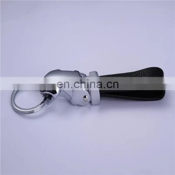 Wholesale Fashion Leopard Head Shape Metal Keychain With Leather Key Ring photo-2