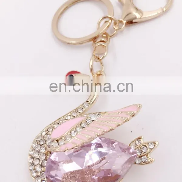 Swan Goose Keyring Animal Lovely Rhinestone Crystals Purse Bag Key Chain photo-5