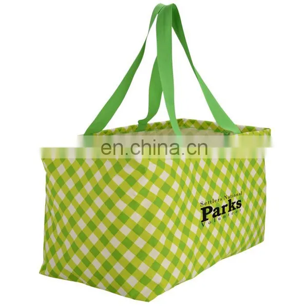 XD1019 Utility Tote Folding Stripe Canvas Beach Tote Bag Wholesale photo-3
