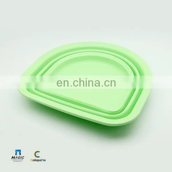 2018 Semicircle FDA Silicone Collapsible Water Bucket Foldable Food Storage Basket photo-2