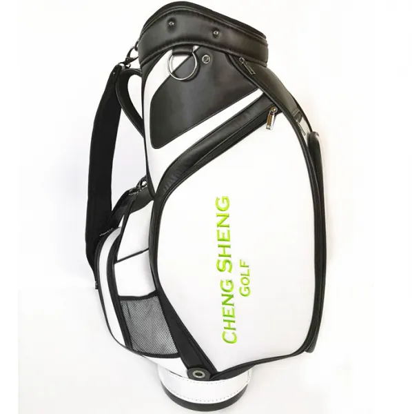 2019 New Black/white Contracted PU Leather Barrel Golf Club Bag photo-3