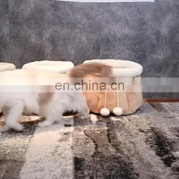 I@home Four Seasons Winter Warm Soft Luxurious Plush Felt Indoor Cat House Bed Round