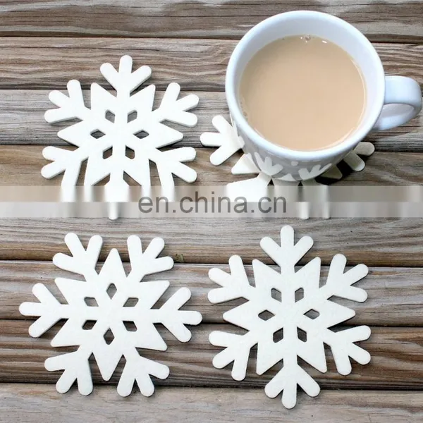 Multifunctional Soft Pvc Coaster Promotional Absorbent Custom Round Hexagon Polyester Wool Tea Cup Pad Felt Ball Coasters photo-2