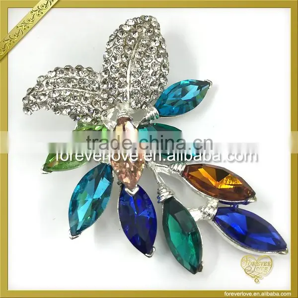 Fancy Brooch Pin With AB Crystal Rhinestone FB040 photo-2