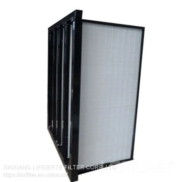 Factory Metal Frame Merv18 HEPA Box Rigid V Type Compact Air Filter photo-2